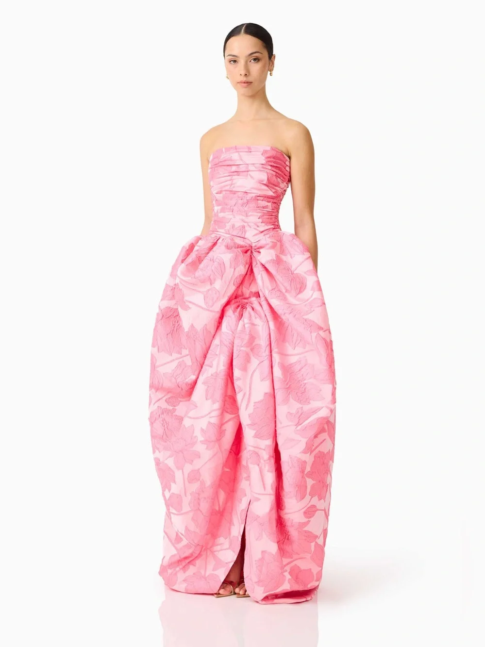 ELLIATT Dionne Strapless Gown in Pink Floral Evening Gown Size S NWT - Picture 2 of 7